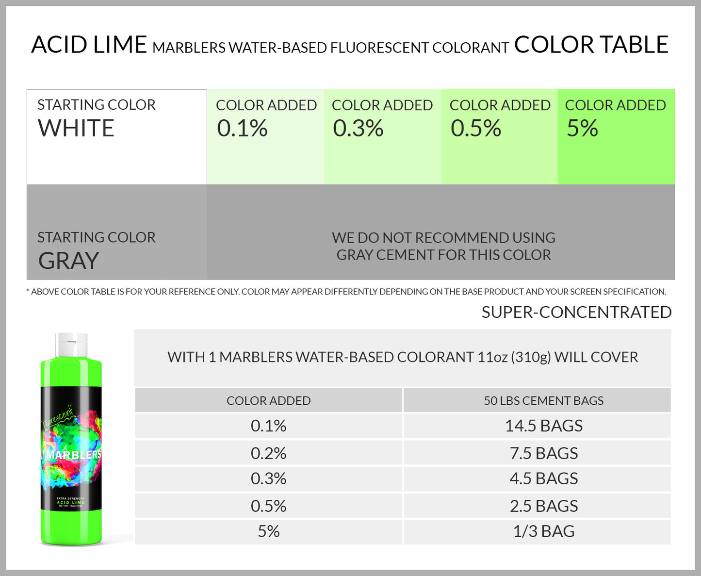 [Water Based Fluorescent Pigment] Acid Lime