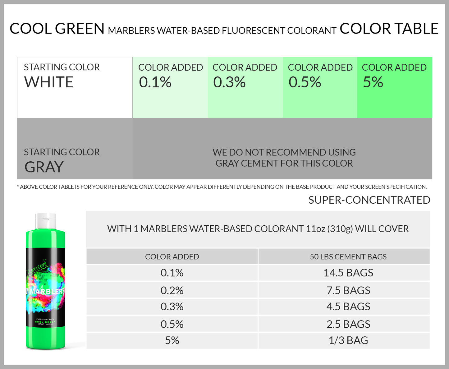 [Water Based Fluorescent Pigment] Cool Green