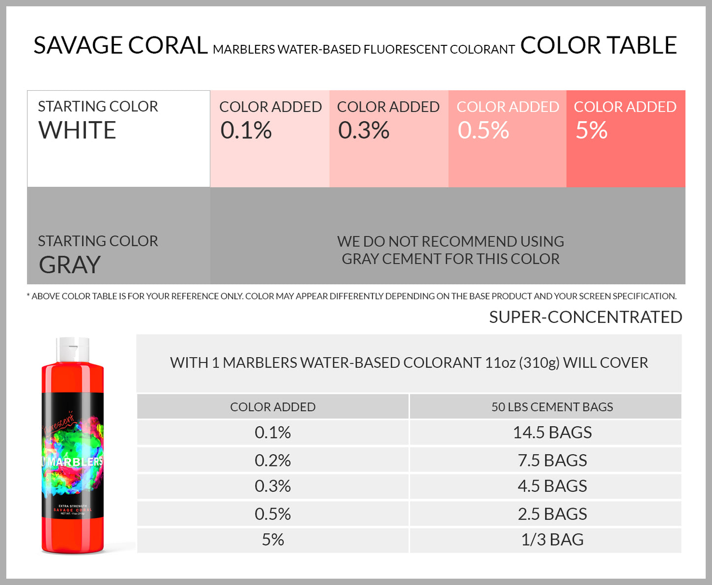 [Water Based Fluorescent Pigment] Savage Coral
