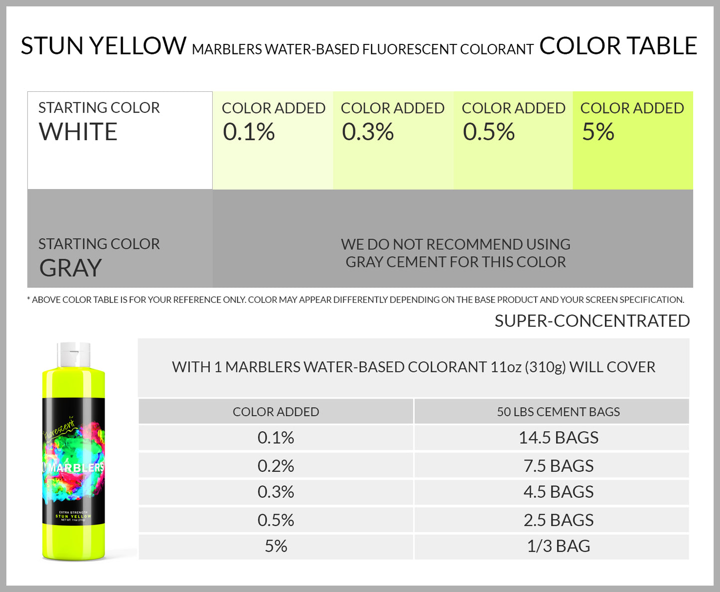 [Water Based Fluorescent Pigment] Stun Yellow
