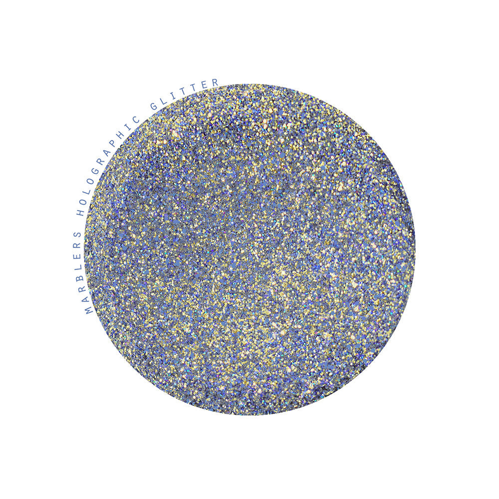 [Fine Glitter] Holo Gold Splash Blue
